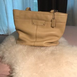 Coach cream leather bag
